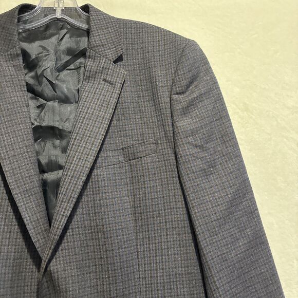 Versace Collection Sport Coat Blazer Jacket Navy Check Size 52 US 42 Virgin Wool - Picture 5 of 16